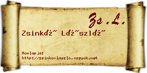 Zsinkó László névjegykártya